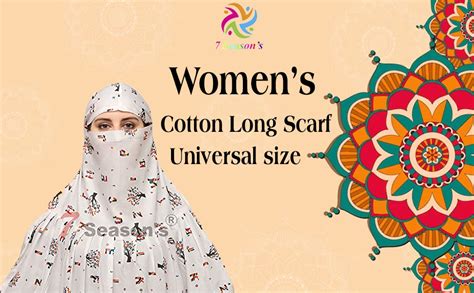 Buy 7 season's Cotton Long Scarf Cum Mask Universal Size Usable for ...