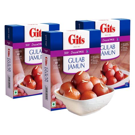 Buy Gits Instant Gulab Jamun Dessert Mix, Makes 40 per Pack, Pure Veg ...