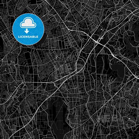 Yamato, Japan Pdf Vector Map Black And White – HEBSTREITS