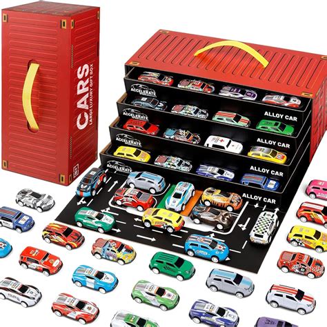 Kidology 48-Piece Pull Back Car Set, Racing & Toy Vehicles for Kids 3 ...