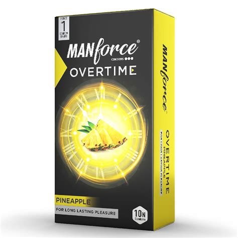 Buy Manforce Overtime Pineapple Flavoured Condoms for Men | 10 pcs ...