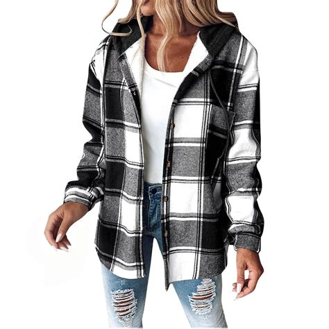 AOIROE Fall Coats for Women 2025,Mens Jacket,Plaid Shacket Jacket Women ...