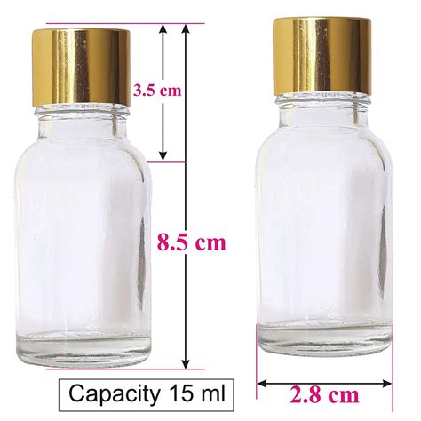 [ZMG09] Transparent Glass Bottle With Gold Screw Cap - 15ml, 25ml & 30 ...