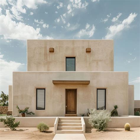 Elegant Modern Minimalist Pueblo-Style Home with Native Desert ...