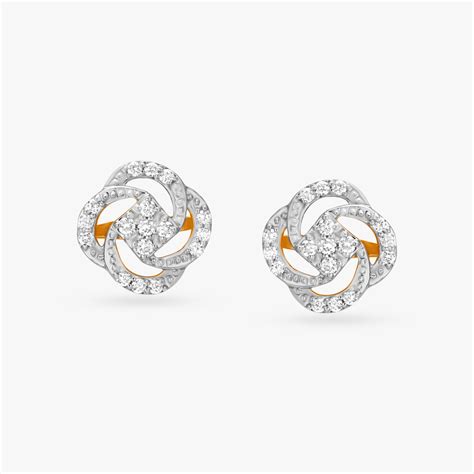 Classy Spiral Diamond Stud Earrings