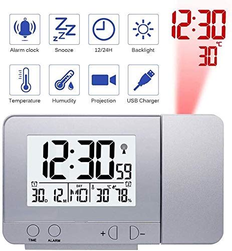 Buy NBQABN Digital Projection Alarm Clock Projection on Ceiling ...