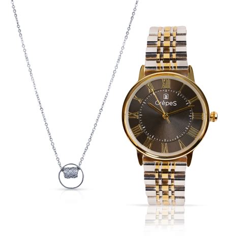 RAY ROMAN DUO TONE-GOLD BLACK & CIRCLE RING NECKLACE SILVER COMBO | WO ...