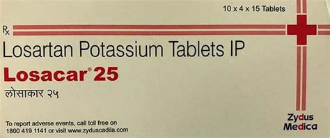 Losacar 25 MG Tablet (15): Uses, Side Effects, Price & Dosage | PharmEasy