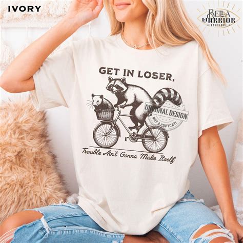 Funny Raccoon & Opossum Get in Loser Meme Shirt, Humorous Gift for ...