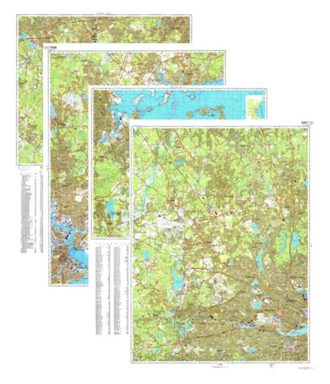 Boston, MA (USA) 4-Sheet Map Set - Soviet Military City Plans – Longitude Maps