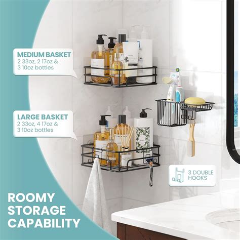 Buy EZFurni Shower Caddy Corner, 3 Pack Shower Organizer Corner ...