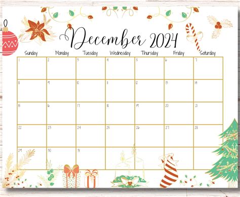 EDITABLE December 2024 Calendar, Christmas Planner - Printable Works ...
