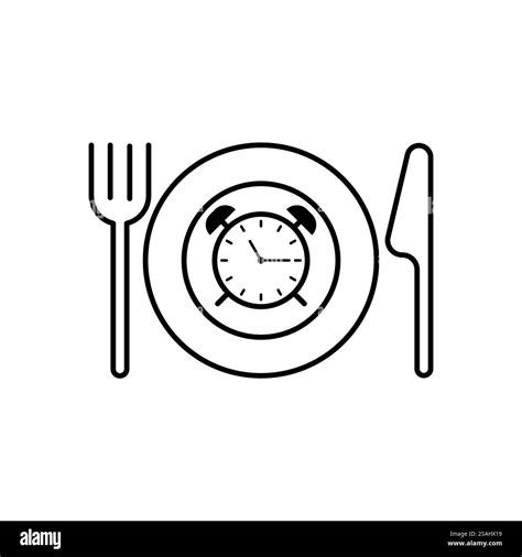 time eat lunch icon, hour healthy food, diet fast concept, break meal ...
