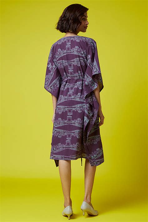 Okhai 'Heritage' Pure Cotton Hand Block Printed Mirror Work Kaftan ...