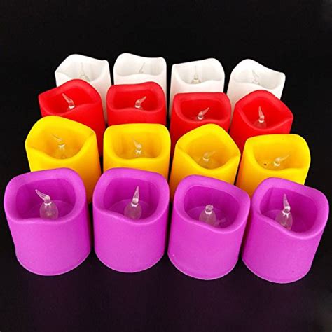 Buy Pick Indiana 24 Pcs Cool Bodycolor LED Floral Flameless Tea Light ...