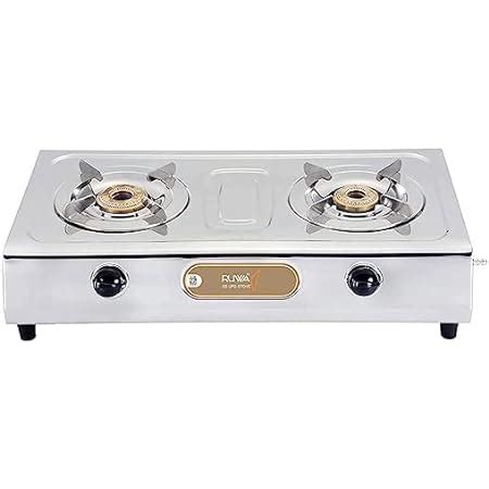 Ruwa Stainless Steel 2 Burner Gas stove | ISI Certified | Manual ...