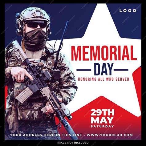 Premium PSD | Memorial day post design template