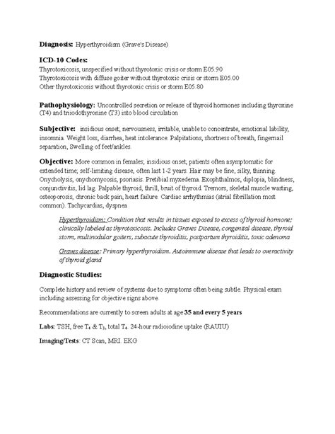 Icd 10 Code For Graves Disease With Hyperthyroidism at Eden Mandalis blog