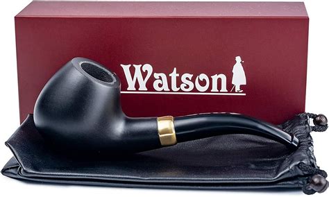 Buy Dr. Watson - Tobacco Smoking Pipe, Classic Bent Apple shape (Black ...
