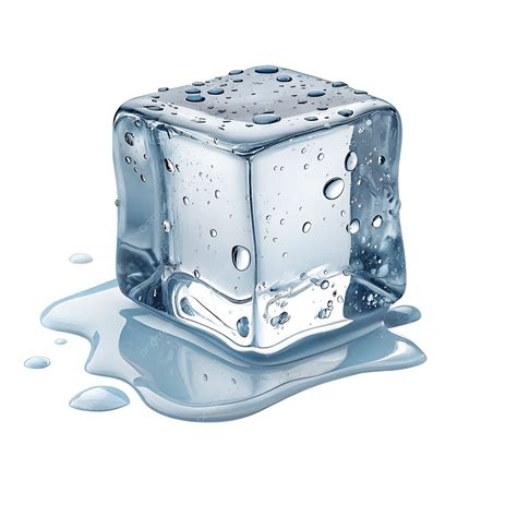 Melting Ice Cube With Water Reflection, Melting Ice Cube, Water ...