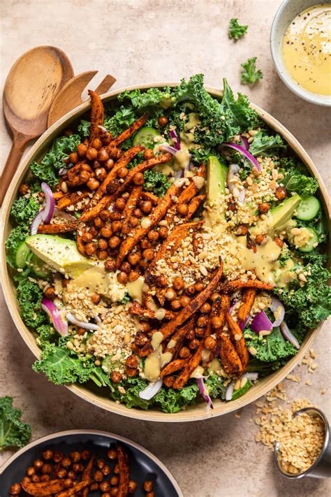 Vegan Kale Crunch Salad - Make It Dairy Free