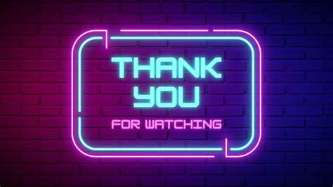 thank you for watching neon sign 29164518 Stock Video at Vecteezy