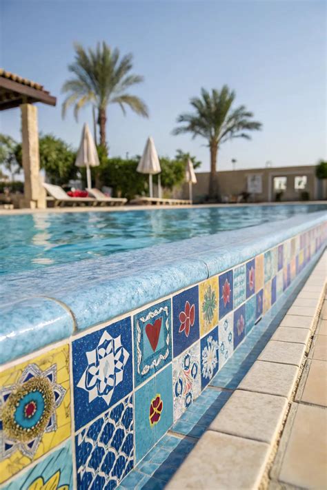 16+ Stylish Blue Pool Waterline Tile Ideas