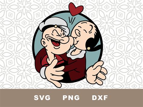 Popeye the Sailorman and Olive Oyl SVG Cut File, Vintage Cartoon ...