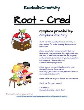 Root or Base "Cred" by Rooted In Creativity | TPT