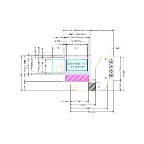 Buy Fsuoech 0.42 OLED I2C Display Module 72x40 IIC SSD1306 and ESP8266 ...