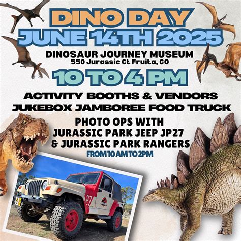Dino Day 2025 , Dinosaur Journey Fruita CO, 14 June 2025 | AllEvents
