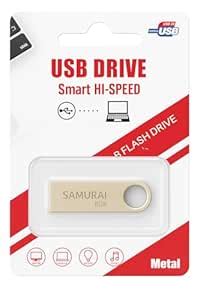 Samurai 8GB Metal USB Flash Drive, Portable Keyring Design, Gold ...
