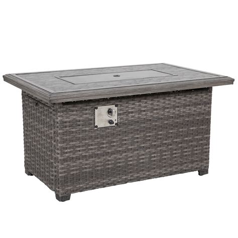 Latitude Run® Outdoor Aluminum Rattan Fire Pit Table - Wayfair Canada