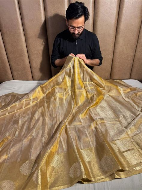 Buy Copper Tissue Sarees | Best Sari Online at UT Sarees – Unique ...