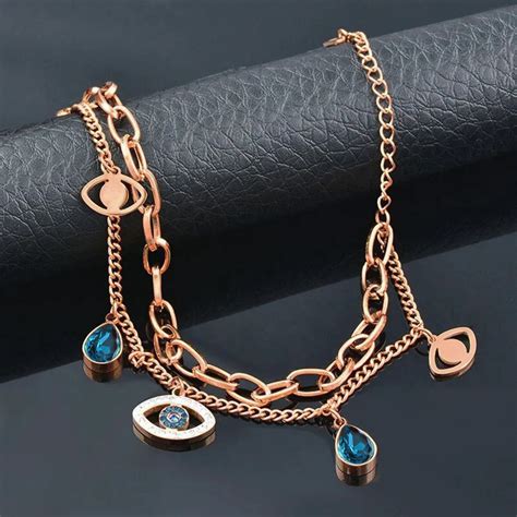 Anti Tarnish Crystal Studded Evil Eye Bracelet – Mode & Minimal