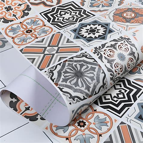 Indoor Square Vinyl Tile Peel and Stick Bendable Dirt Resistant Vinyl ...