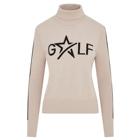 Swing Out Sister Sabrina Ladies Knit Golf Sweater Gilded Beige