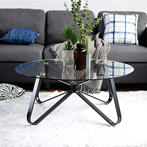 FurnitureR Round Tempered Glass Coffee Table, D31.5 India | Ubuy