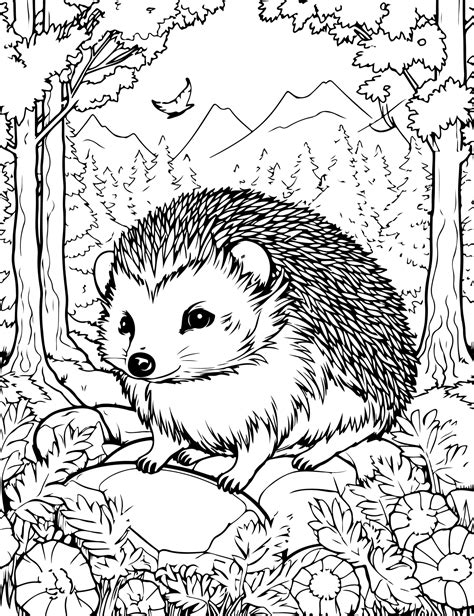 Hedgehog Coloring Page For Adults
