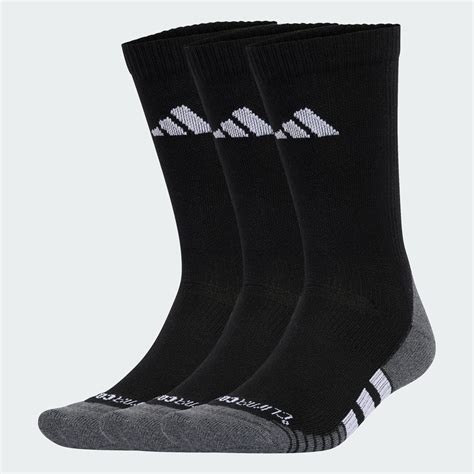 adidas Performance CLIMACOOL Cushioned Crew Socks 3 Pairs - Black ...