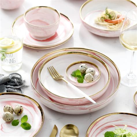 Pink Marble Serving Bowls Online- Premium Ceramic Bowls | Nestasia