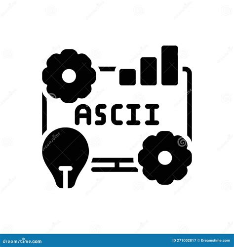Black Solid Icon for Ascii, Standard and Acronym Stock Vector - Illustration of logo ...