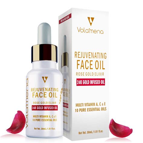 Volamena Rejuvenating Face Oil With 24k Rose Gold and Multivitamins A ...