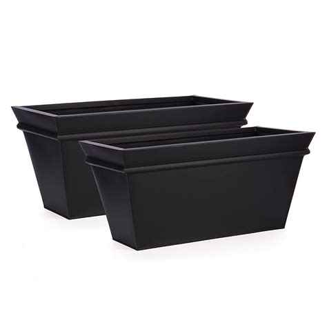 Skalny 5316 Black Rectangle Tin Planters 2Pc Set : Amazon.in: Home ...