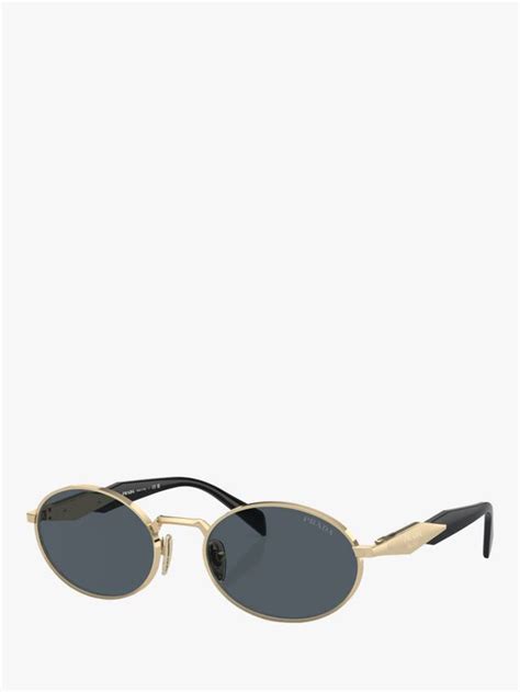 Prada PR65ZS Women's Oval Sunglasses, Pale Gold/Grey