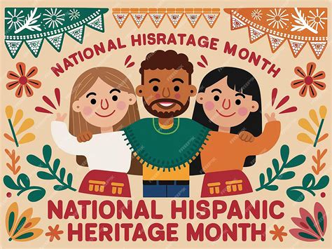 Illustrated poster celebrating National Hispanic Heritage Month ...