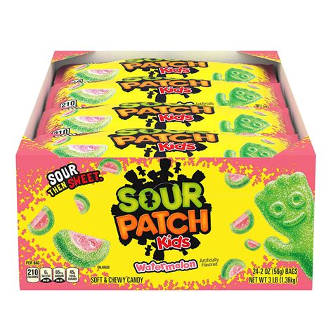 Sour Patch Kids Gummy Candy (Watermelon, 2 Oz, Pack of 24)