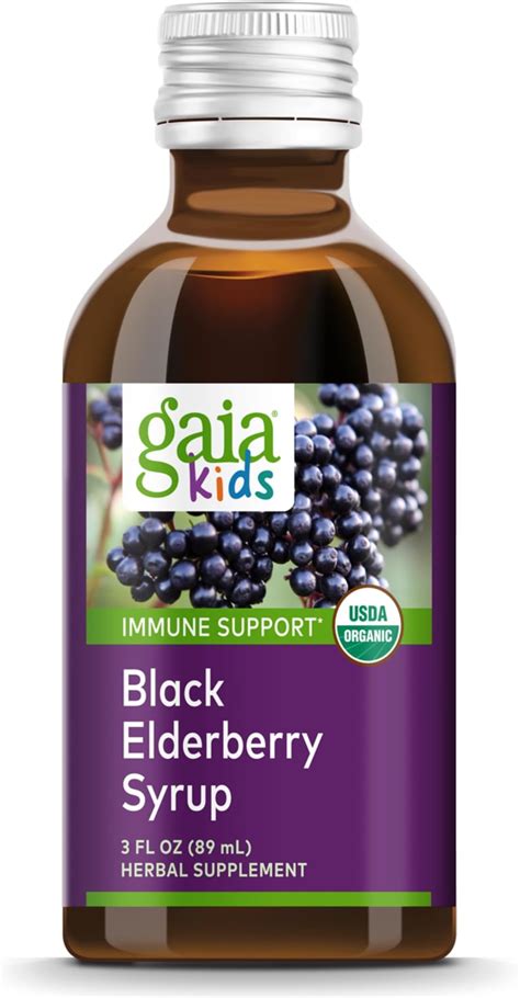 Amazon.com: Gaia Herbs GaiaKids Black Elderberry Syrup - Delicious ...