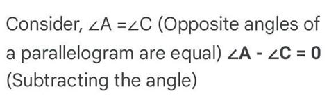 If ABCD is a parallelogram then find the measure of angle (A + C ...