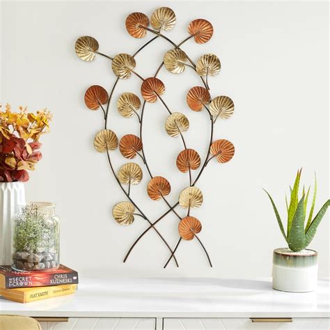 Buy Steffi Multicolour Metal Multi-Leaf with Stem Wall Art from Home ...